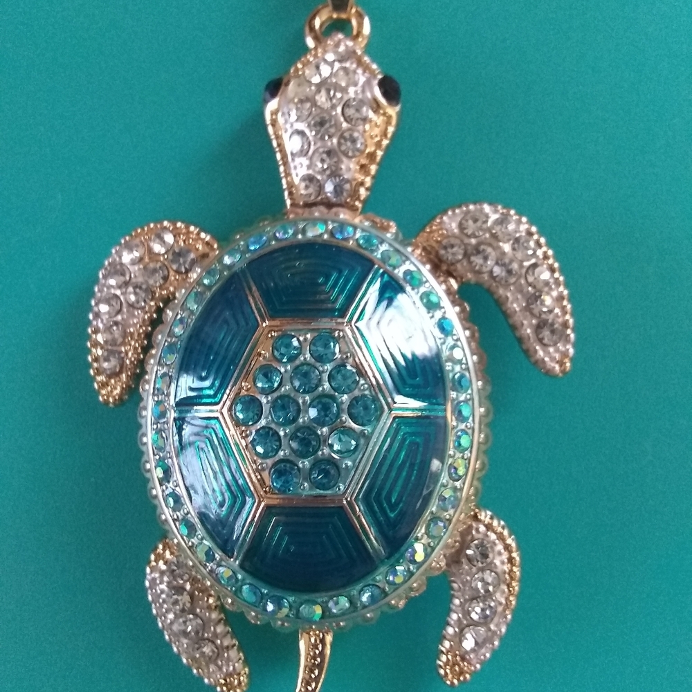 Betsey Johnson Blue Turtle Necklace
